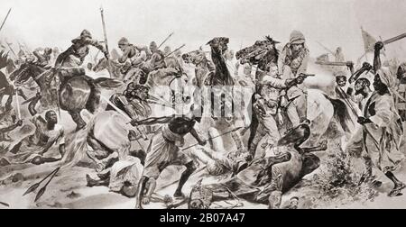 Die Leitung der 21st Lancers bei Omdurman, 2. September 1898. Stockfoto