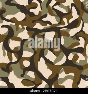 Camouflage, Militärvektor, nahtloses Muster. Armee-Hintergrundkleidung für einheitliche Soldatenillustration Stock Vektor