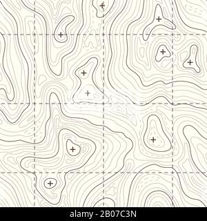 Kontur Höhe topografisch nahtlose Vektorkarte. Landkarte für die Reise in die Berge Stock Vektor
