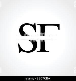 Initial SF Logo Design Vector Template. SF Schreiben Logo Design Stock Vektor
