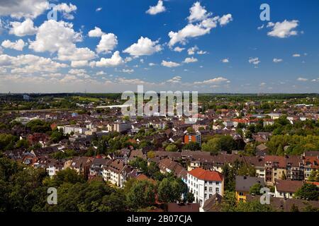 Blick vom Aussichtsturm Helenenturm auf die Stadt Witten, Deutschland, Nordrhein-Westfalen, Ruhrgebiet, Witten Stockfoto