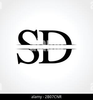 Initial SD-Logo Design Vector Template. SD schreiben Logo Design Stock Vektor