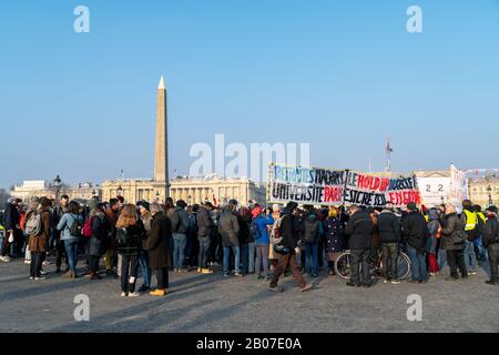 Protest gegen die französische Rente Reform in Paris Stockfoto