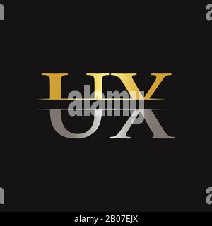 Initial UX Logo Design Vector Template. UX Schreiben Logo Design Stock Vektor