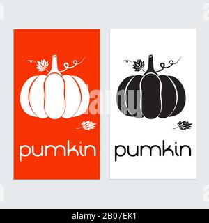 Pumkin-Logo-Symbol tamplat. Pumpkin Silhouette in schwarz-weiß Stock Vektor