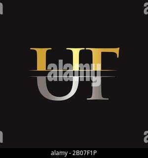 Initial UF Logo Design Vector Template. UF Schreiben Logo Design Stock Vektor