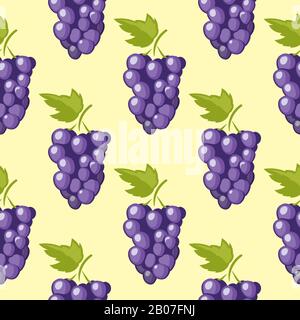 Bund Vektor-Trauben nahtloser Hintergrund. Abbildung: Reife und süße Früchte Stock Vektor