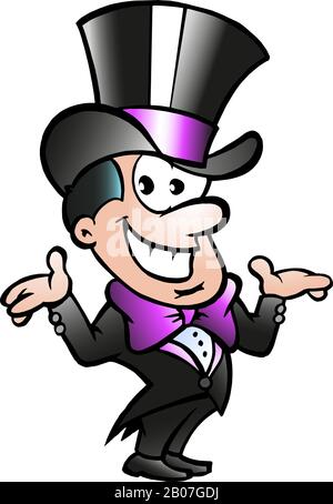 Vector Cartoon Illustration of a Party Show Man Stock Vektor