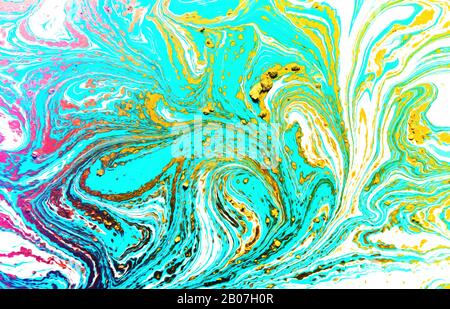 Acryllackierung aus Bstract Fluid. Modernes Kunstkonzept. Stockfoto