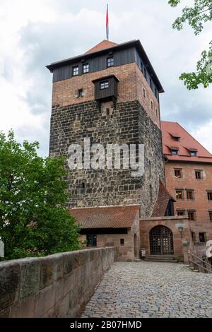 Teil der DJH-Jugendherberge Nürnberg im Kaiserschloss Nürnberg, Nürnberg, Bayern, Deutschland. Stockfoto