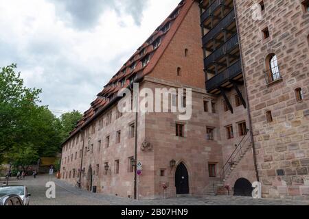 Teil der DJH-Jugendherberge Nürnberg im Kaiserschloss Nürnberg, Nürnberg, Bayern, Deutschland. Stockfoto