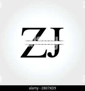 Vektor-Vorlage für das anfängliche ZJ-Logo. Creative Letter ZJ Business Logo Vector Illustration Stock Vektor