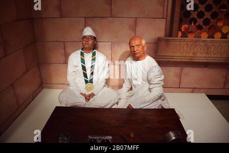 Wachsfiguren oder Statuen von Netaji Subhash chandra Bose und Vallabhbhai Patel in Delhi madame tussauds Stockfoto