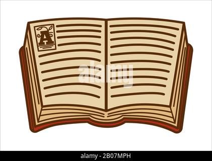Altes offenes Buch mit mittelalterlichen Schriftenvektoren Stock Vektor