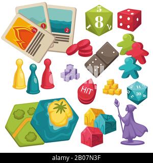 Kinderspiele und interaktives Spielzeug-Set, Boardgames Kollektion Stock Vektor