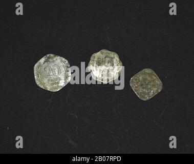 Alte indische Münzen oder Währung von 10 paisa, 20 paisa und 5 paisa Stockfoto