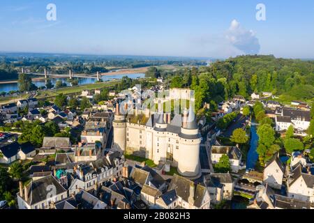 Frankreich, Indre et Loire, regionaler Naturpark der Loire-Touraine, Loire-Tal, das von der UNESCO zum Weltkulturerbe erklärt wird, Langeais, Chateau de Langeais Par Stockfoto