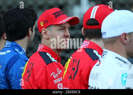 Montmelo, Barcelona - Spanien. Februar 2020. Sebastian Vettel aus Deutschland und die Scuderia Ferrari am ersten Tag des F1 Winter Testing Credit: Marco Canoniero/Alamy Live News Stockfoto