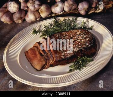 Knoblauch Steak Stockfoto