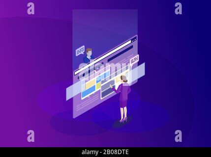 Plauschige isometrische Farbvektorabbildung Stock Vektor