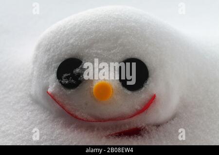 Lustige Schneemann Gesicht Stockfoto