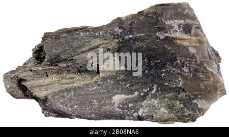 Slate Schist, Gatineau, Quebec Slate Schist ist ein stark abblättertes mittelgradig metamorphes Gestein. Es zeichnet sich durch eine Fülle von Platy oder elon aus Stockfoto