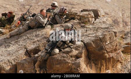 US-SNIPER-GRUPPE in Afghanistan. Foto: USArmy / Sgt. Christopher S Barnhart. Kein Datum. Stockfoto