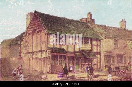 William SHAKESPEARES HAUS, Stratford Upon Avon in den 1850er Jahren Stockfoto