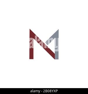 Vorlage für das Vektor-Design mit Anfangsbuchstaben MN oder nm-Logo Stock Vektor