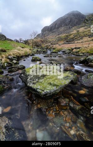 Llanberis Pass im Snowdonia National Park, Nordwales, Großbritannien Stockfoto