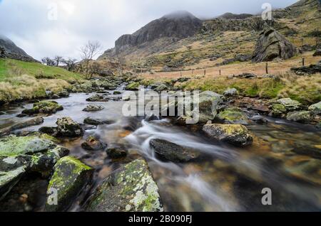 Llanberis Pass im Snowdonia National Park, Nordwales, Großbritannien Stockfoto