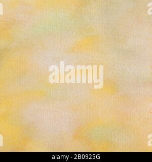 Abstraktes Aquarell warmgelbes Hintergrund-Designer-Digitalpapier. Abbildung 12x12 handbemalt mit warmen Farben. Stockfoto