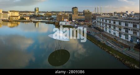 Gironde, Bordeaux, District Flood Basin, Luftbild Stockfoto