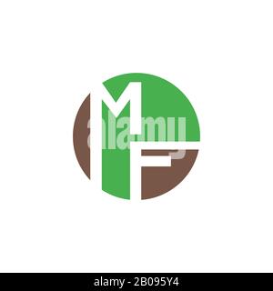 Anfangsbuchstaben mf- oder fm-Logo-Designvorlage Stock Vektor