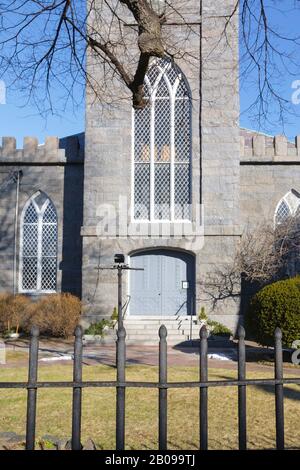 First Church in Salem, Massachusetts USA. Diese im Jahr 1836 erbaute Kirche wurde von Solomon Willard entworfen. Stockfoto