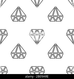 Vektor der Diamanten nahtloses Muster in Schwarzweiß. Lineare Hintergrundabbildung Stock Vektor