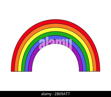 Vektor Regenbogen weißer Hintergrund. Abbildung farbenfrohes Design helles Element isoliert Stock Vektor