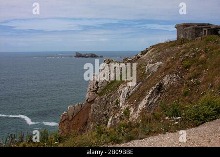 Frankreich, Brittainy, Pen Hir, Musee Memorial, Schlacht am Atlantik, Poite de Pen Hir, Bunker Atlantikschlacht, zweiten Weltkrieg, Atlantikwall, Stockfoto