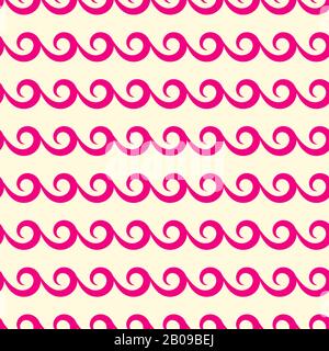 Der rosafarbene Vektor wirbelt ein nahtloses Muster. Kunst abstraktes Design Hintergrundillustration Stock Vektor