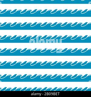 Vektor Blue Waves Seamless Pattern. Illustrations-Tapete mit Meer- und Ozeandesign Stock Vektor