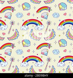 Vector Magic Items nahtloses Muster. Grafik Design Hintergrundabbildung Stock Vektor