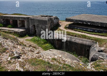 Frankreich, Brittainy, Pen Hir, Musee Memorial, Schlacht am Atlantik, Poite de Pen Hir, Bunker Atlantikschlacht, zweiten Weltkrieg, Atlantikwall, Stockfoto