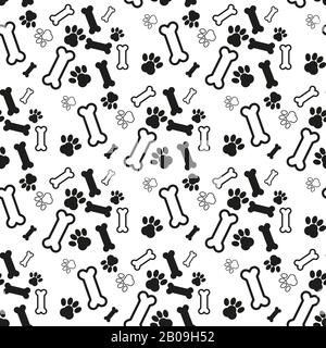 Nahtloses Hintergrundbild mit Hundeknochen und Pfoten für Ihr Design eps10 Stock Vektor
