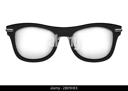 Realistische Vektorgläser in Schwarz-Weiß. Fashion Brille isolierte Illustration Stock Vektor