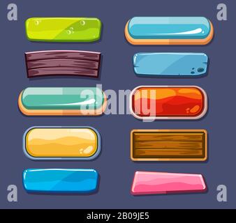 Optionen Auswahlfenster, Optionen Bedienfeldeinstellungen Vektor für Computerspiele Benutzerschnittstelle festgelegt. Cartoon-Board für Menü-Schnittstelle, Farbe der Bedienfeldplatine für Web-Desing-Illustration Stock Vektor