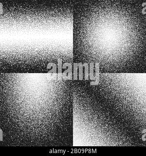 Distressed, Dirty Dust, Grunge Noise Vector Textures Set. Grunge gratig verstört, Abbildung von Texturkornrauschen Stock Vektor