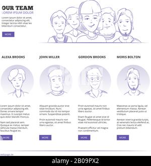 Kreative Geschäftsleute, Business Outsourcing, Teamwork-Vektor-Konzept mit handgezeichneten Skizzenfiguren. Mitarbeiterteam, Partnerschaft und Manager, Webseite mit professionellen Mitarbeitern Illustration Stock Vektor