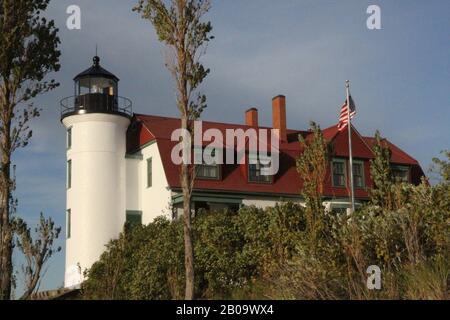 Point Betsie Lighthouse Lake Michigan Stockfoto