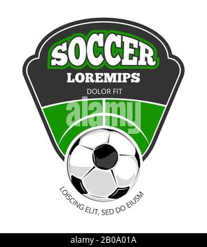 FC Club Vector Logo Vorlage isoliert weiß. Logotyp des Fußballclubs: Abbildung Stock Vektor