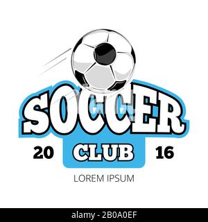 FC Club Vector Logo Vorlage isolierter weißer Hintergrund. Abbildung: Sportfußballabzeichen Stock Vektor